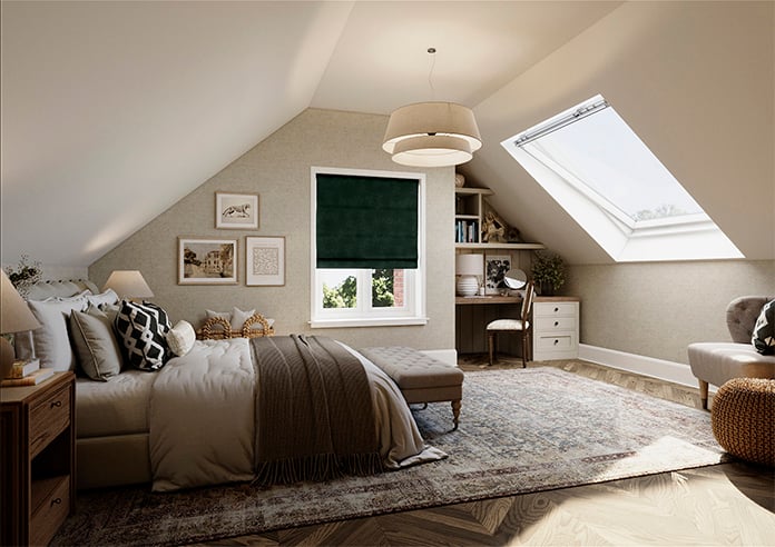 Faux Suede, Bottle Green - Roman Blind - Image 7